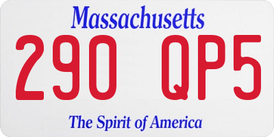 MA license plate 290QP5