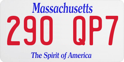 MA license plate 290QP7