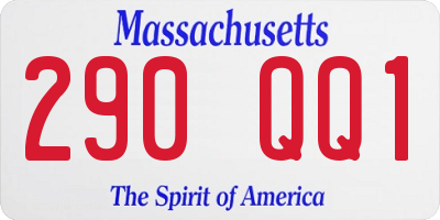 MA license plate 290QQ1