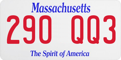 MA license plate 290QQ3