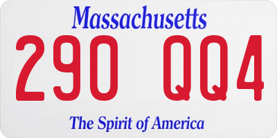 MA license plate 290QQ4