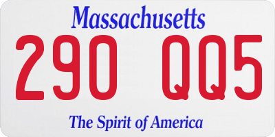 MA license plate 290QQ5