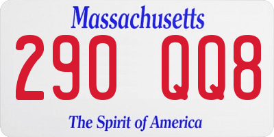 MA license plate 290QQ8