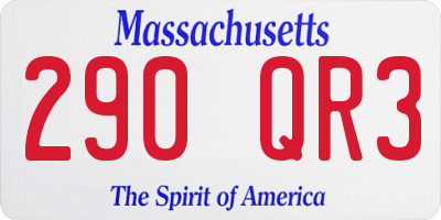 MA license plate 290QR3