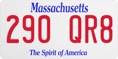 MA license plate 290QR8