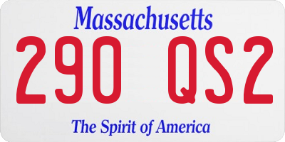 MA license plate 290QS2