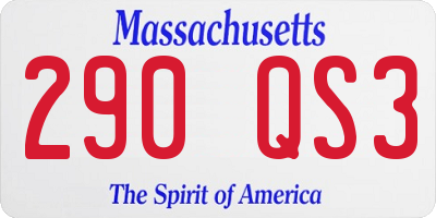 MA license plate 290QS3