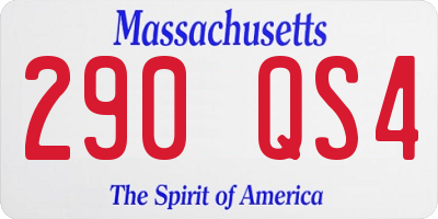 MA license plate 290QS4