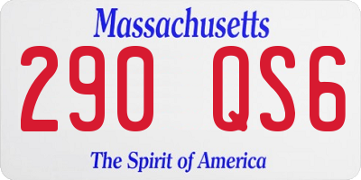 MA license plate 290QS6