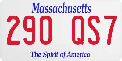 MA license plate 290QS7