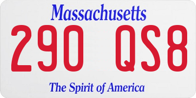 MA license plate 290QS8