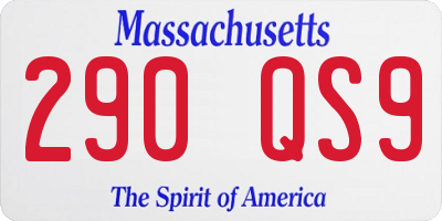 MA license plate 290QS9