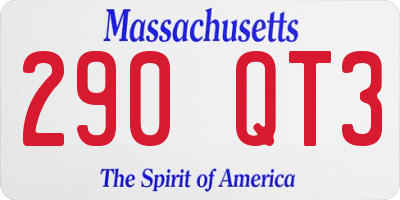 MA license plate 290QT3