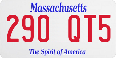 MA license plate 290QT5