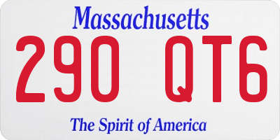 MA license plate 290QT6