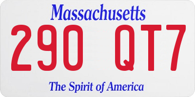 MA license plate 290QT7