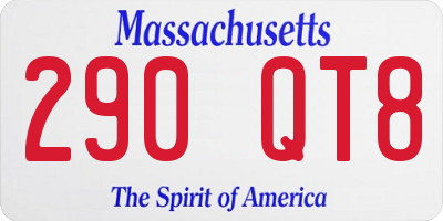 MA license plate 290QT8