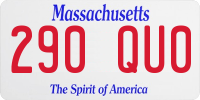 MA license plate 290QU0