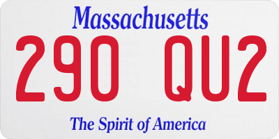MA license plate 290QU2