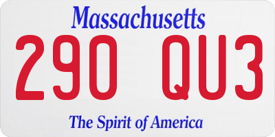 MA license plate 290QU3