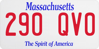 MA license plate 290QV0