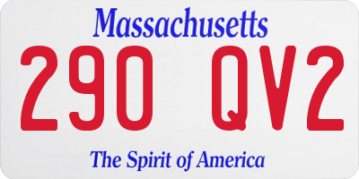 MA license plate 290QV2