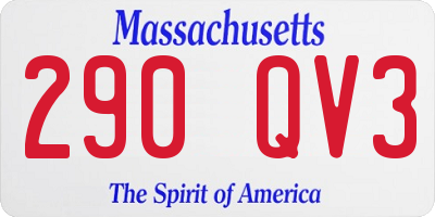 MA license plate 290QV3