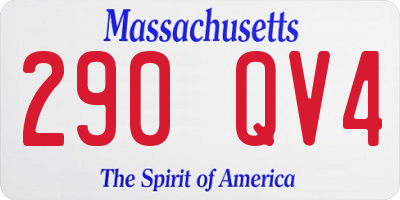 MA license plate 290QV4