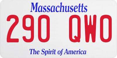 MA license plate 290QW0
