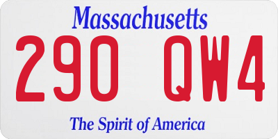 MA license plate 290QW4