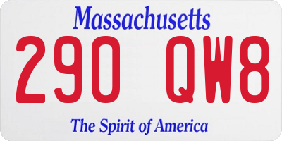 MA license plate 290QW8