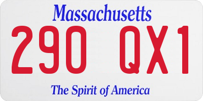 MA license plate 290QX1