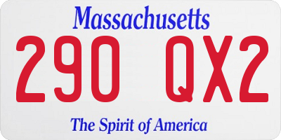 MA license plate 290QX2