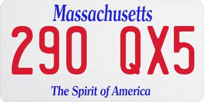 MA license plate 290QX5
