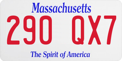MA license plate 290QX7