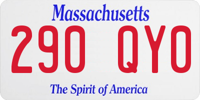 MA license plate 290QY0