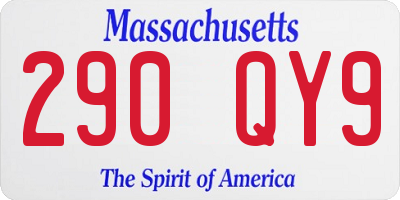 MA license plate 290QY9