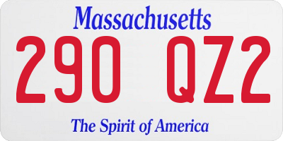 MA license plate 290QZ2