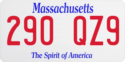 MA license plate 290QZ9