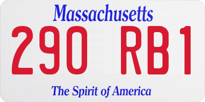 MA license plate 290RB1