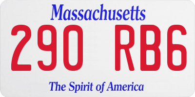 MA license plate 290RB6