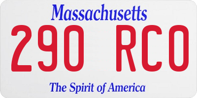 MA license plate 290RC0