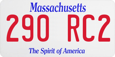 MA license plate 290RC2