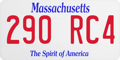 MA license plate 290RC4