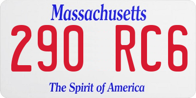 MA license plate 290RC6