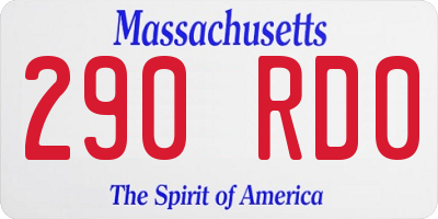 MA license plate 290RD0