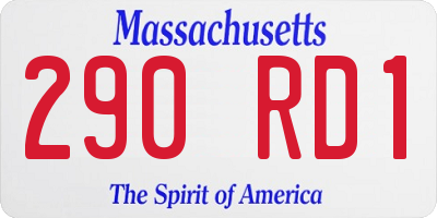MA license plate 290RD1