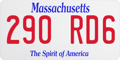 MA license plate 290RD6
