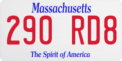 MA license plate 290RD8