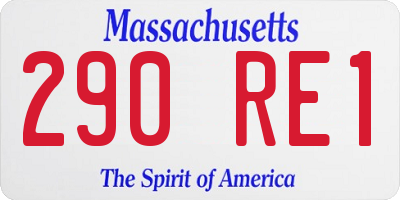 MA license plate 290RE1